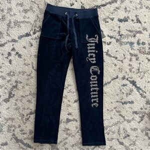 Y2K Juicy Couture Navy Straight Leg Velour Sweatpants